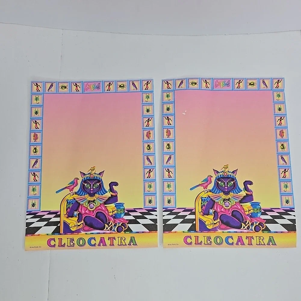 Vtg Lisa Frank Cleocatra All In One Stationery Paper Postalette Pencil Stencil